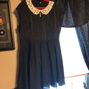 Black dress with white Peter Pan collar